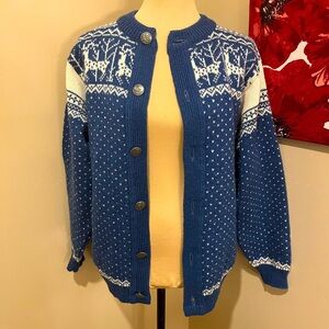 Norlander Made in Norway 100% Wool Fair Aisle Raindeer Sweater, size M